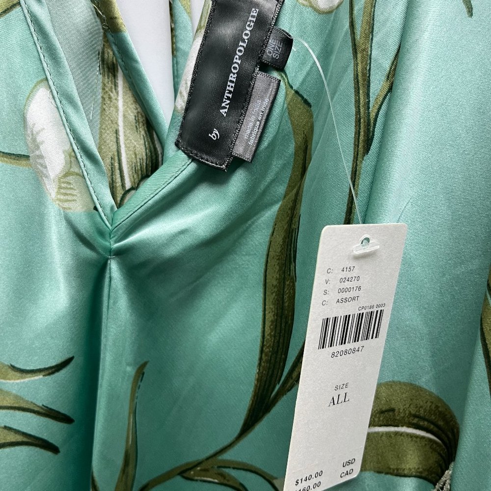 NWT Anthropologie Satin Tie Front Maxi Kaftan - Picture 6 of 6
